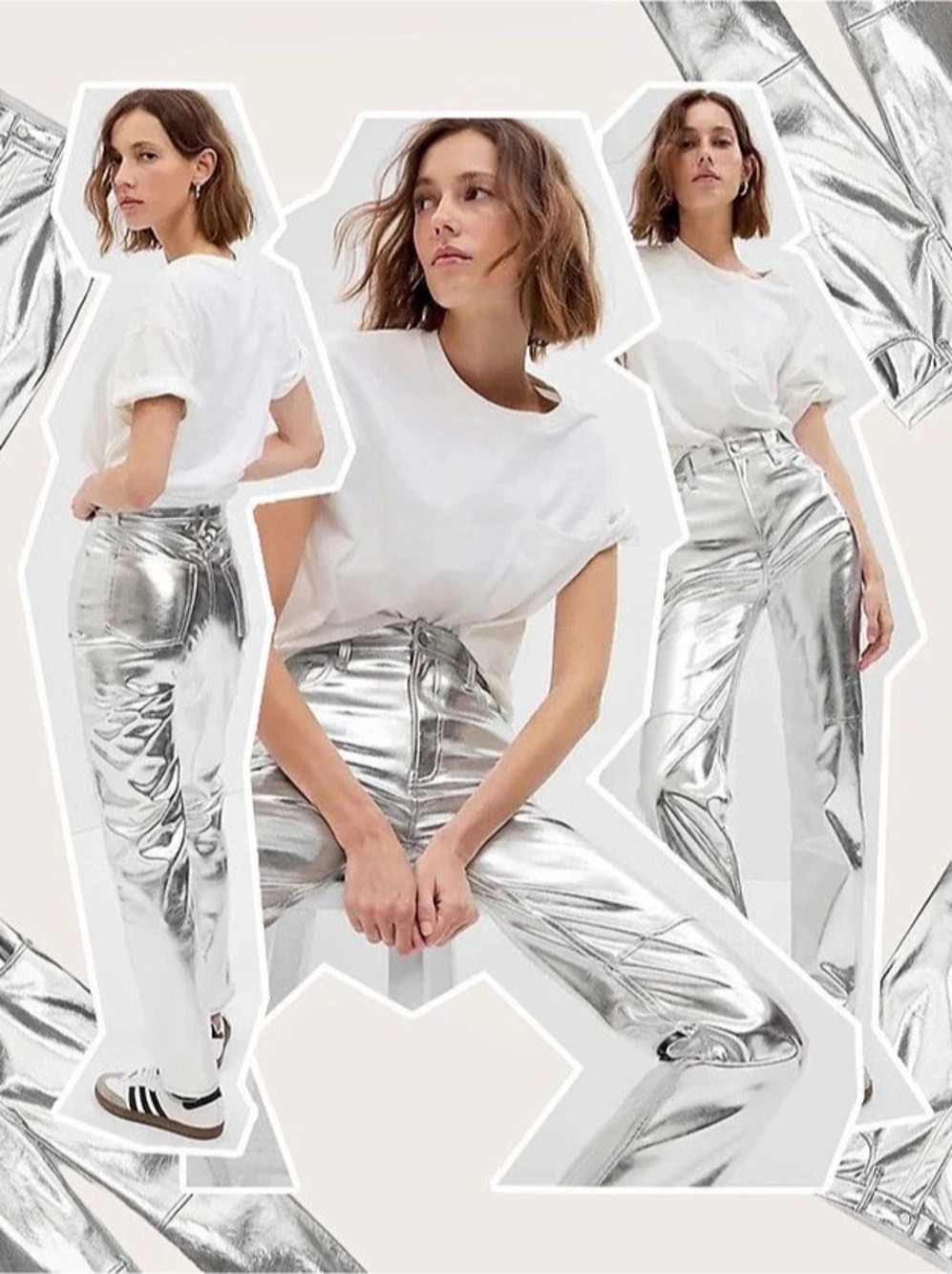 GAP Cheeky Straight High Rise Metallic High Rise Jeans Waist 27 Petite Like New